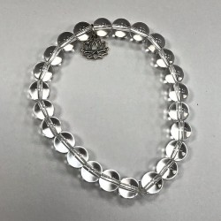 Bjergkrystal armbånd med lille sølvvedhæng