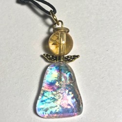 Skinnende engel med citrin