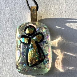 Glasengel i grønlige nuancer