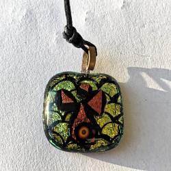 Grøn/orange glasengel