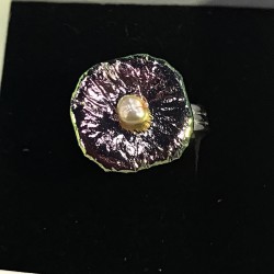 Ring i glas - rosa/grøn