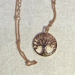 Livets træ i rosaforgyldt sølv