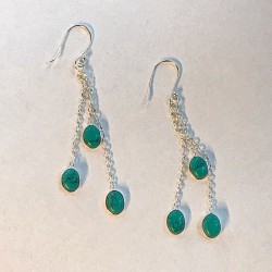 Turkis sølv øreringe