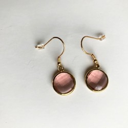 Laksefarvede glasøreringe