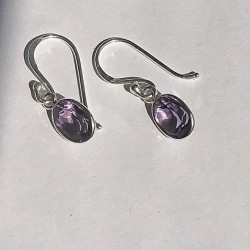 Ametyst øreringe i sølv