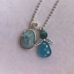 Hjerteengel med en Larimar...