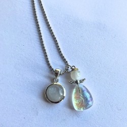 Blå/grøn månestens engel