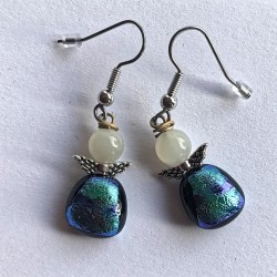 Blå smukke øreringe