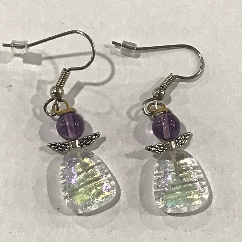 Gylden/lilla Jeremiel øreringe