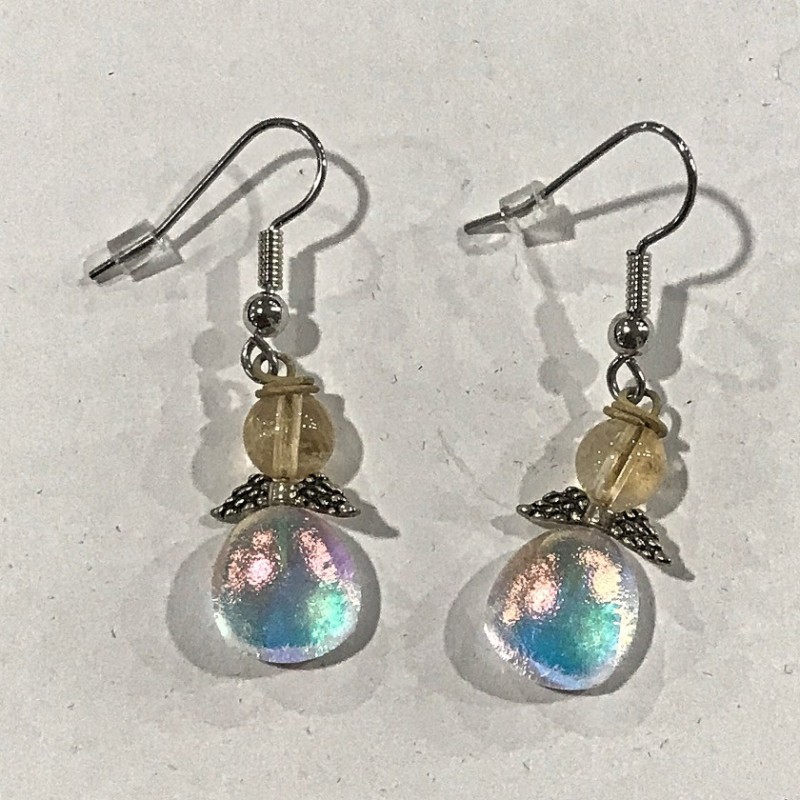 Gabriel Lys orange og grønlig øreringe