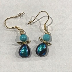 Øreringe turkis/lilla...