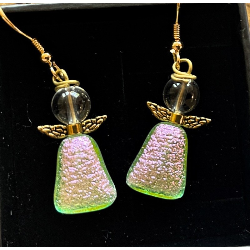 Krebsen - øreringe med bjergkrystal