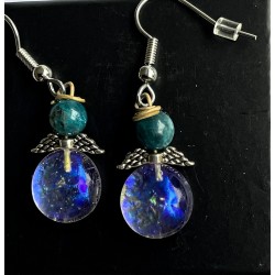 Blå-grønne øreringe