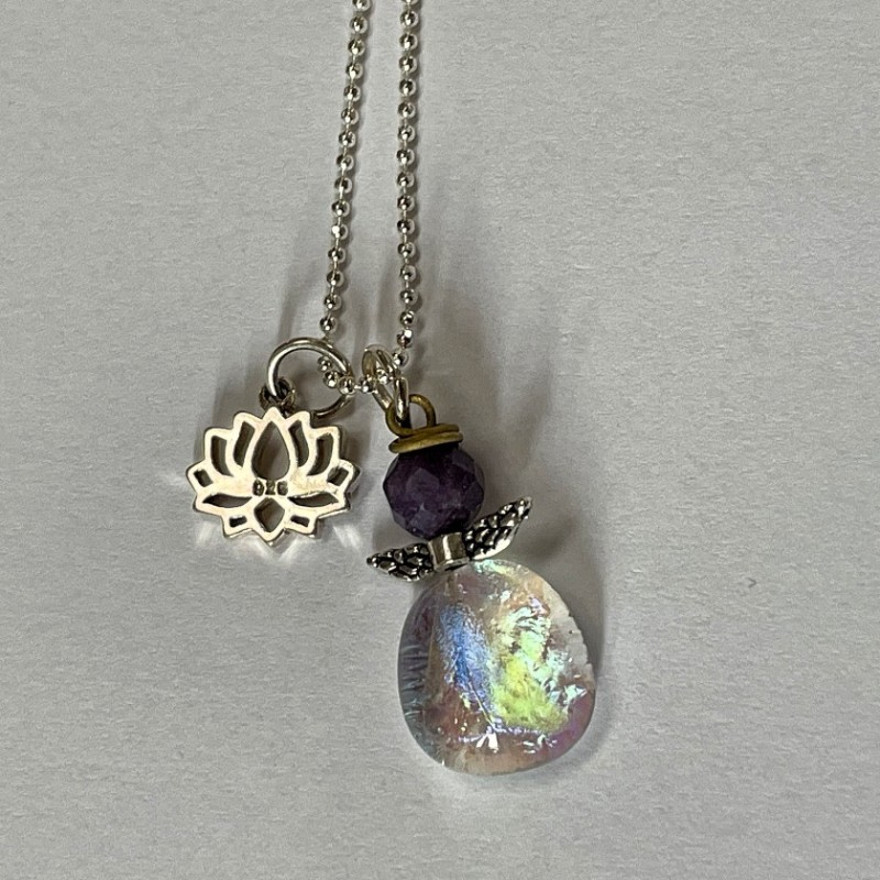 sølv blomst med engel