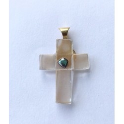 Lille glaskors guldfarvet