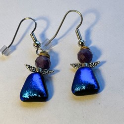 Mørke blå øreringe