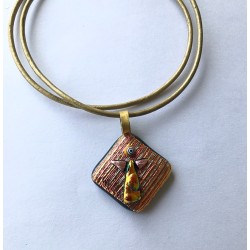 Orange englevedhæng med lilla