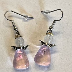 Lyserøde rosakvarts engle