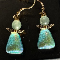 Lyse grønne engle med grøn...