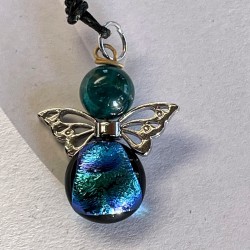 Blå/grøn engel med agat hoved