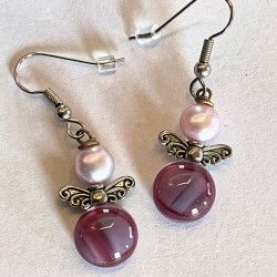 Engle øreringe med perler