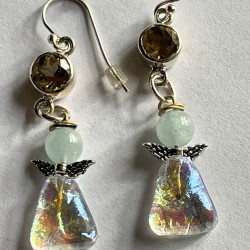 Smukke ørering i glas med...