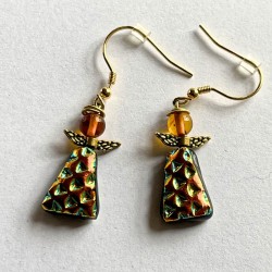 Orange  rav øreringe