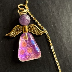 Ametyst engel i kæde