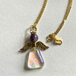 Ametyst engel i kæde
