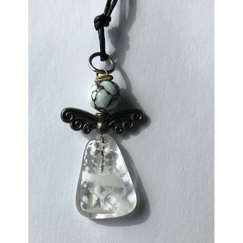 Hvid mønstret engel