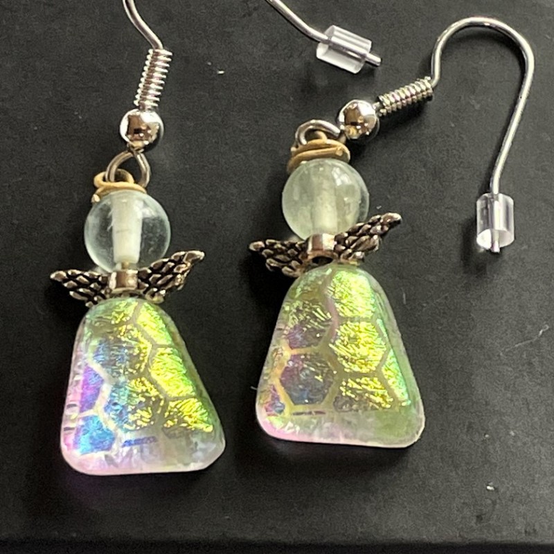 Grøn flourit øreringe