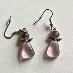 Skinnende lilla øreringe