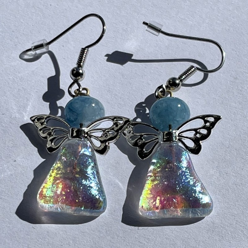 Øreringe med akvamarin