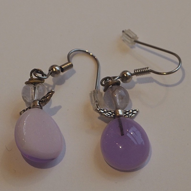 Lyngfarvede øreringe