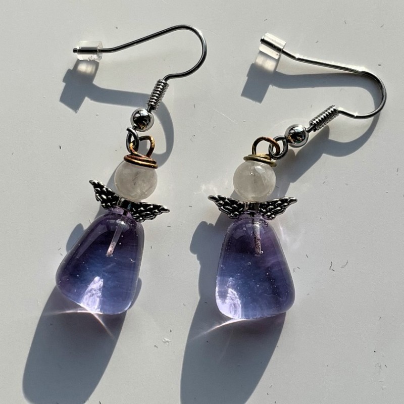 Engle øreringe med månesten