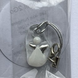 Mini engel til tasken - hvid