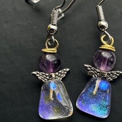 Blå-lilla øreringe