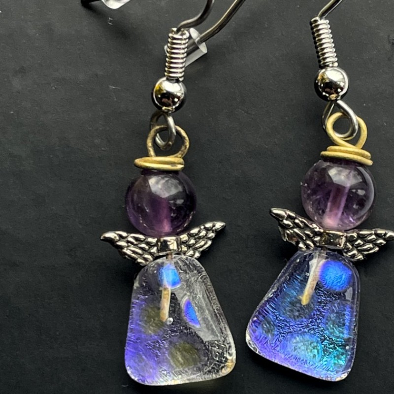 Blå-lilla øreringe