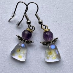 Blå-lilla øreringe