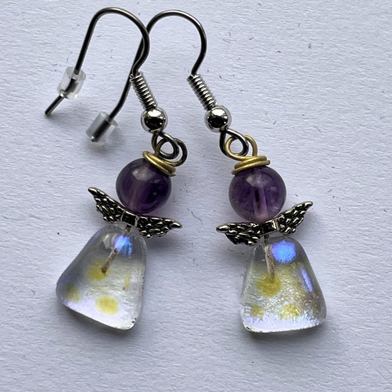 Blå-lilla øreringe