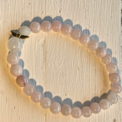 Rosakvarts armbånd med engel