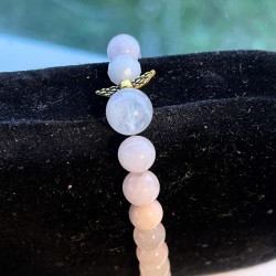 Rosakvarts armbånd med engel