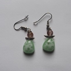 Lys grønne engle øreringe 