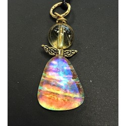 Lyserød englevedhæng med rosakvarts