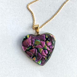 Hjerte i lilla og grønt