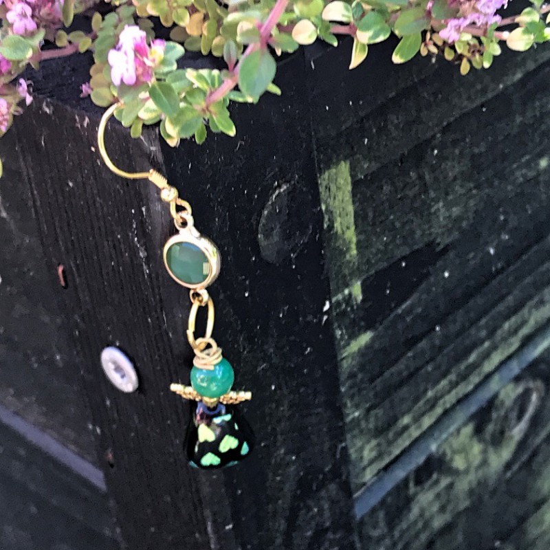 Grønne transparente øreringe