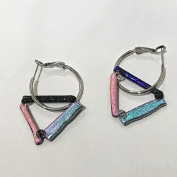 Lilla/blå/lyserødt glas til reoler