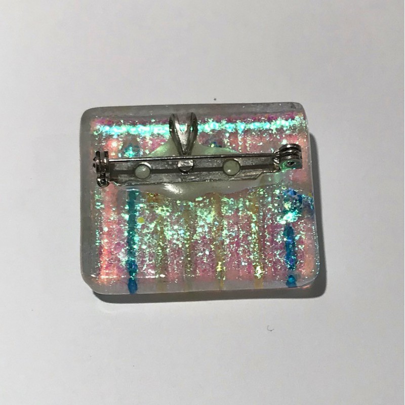 Blomster broche i glas