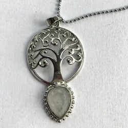 Livets træ smykke med en bjergkrystal