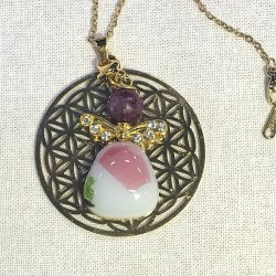 Grøn/blå skinnende engel